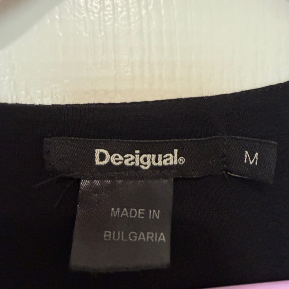 Desigual Duna Black & Red Floral Stretch Dress Long Sleeve Artsy Print Size M - Picture 3 of 6